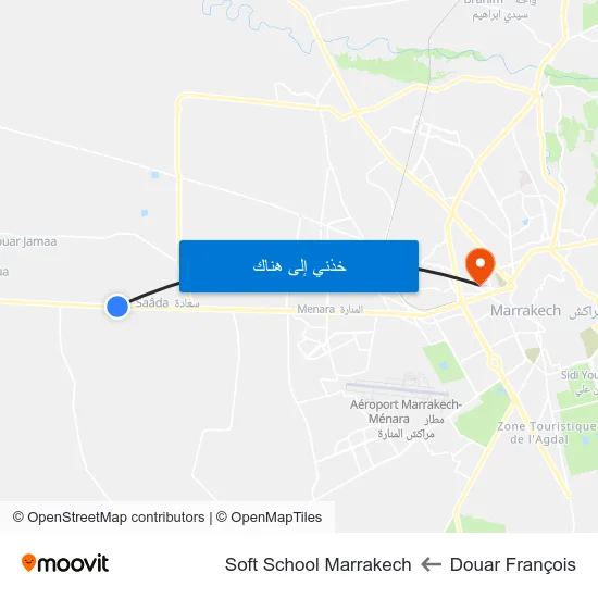 Douar François to Soft School Marrakech map