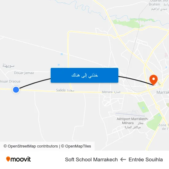 Entrée Souihla to Soft School Marrakech map
