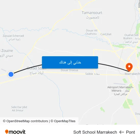 Pont to Soft School Marrakech map