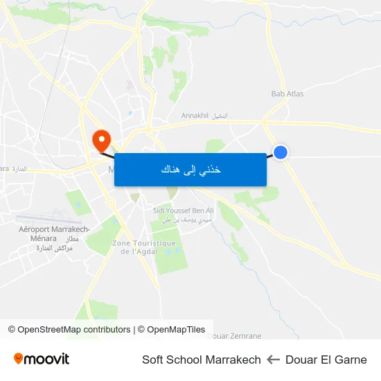 Douar El Garne to Soft School Marrakech map