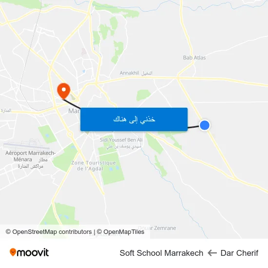 Dar Cherif to Soft School Marrakech map