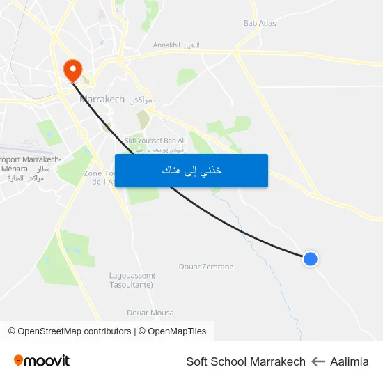 Aalimia to Soft School Marrakech map