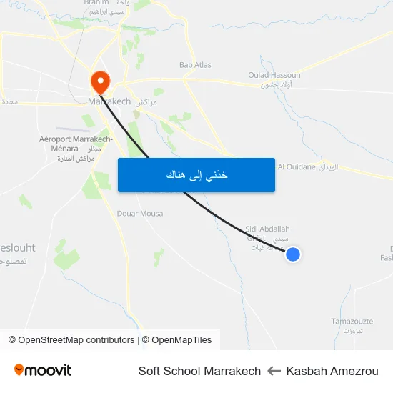 Kasbah Amezrou to Soft School Marrakech map