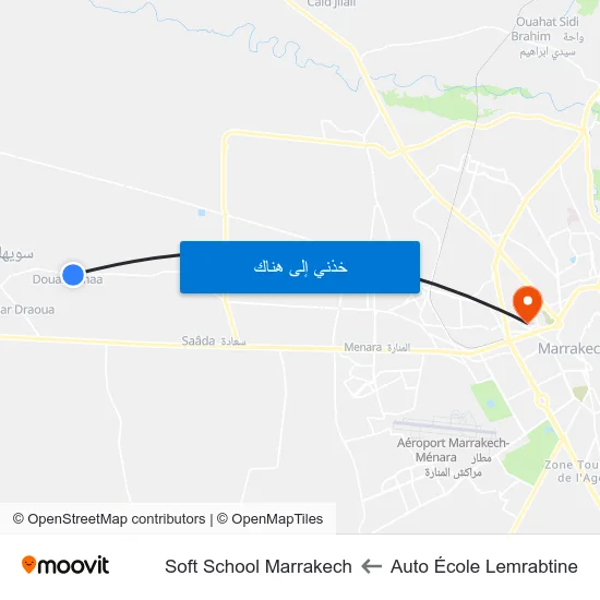 Auto École Lemrabtine to Soft School Marrakech map
