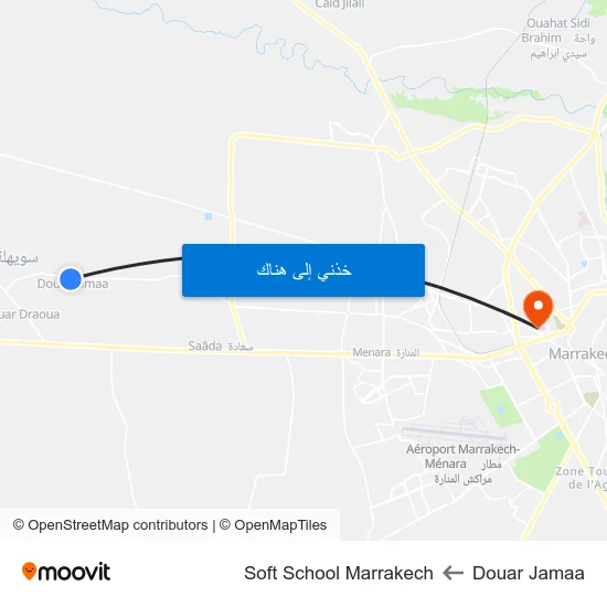 Douar Jamaa to Soft School Marrakech map