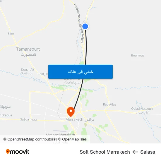 Salass to Soft School Marrakech map