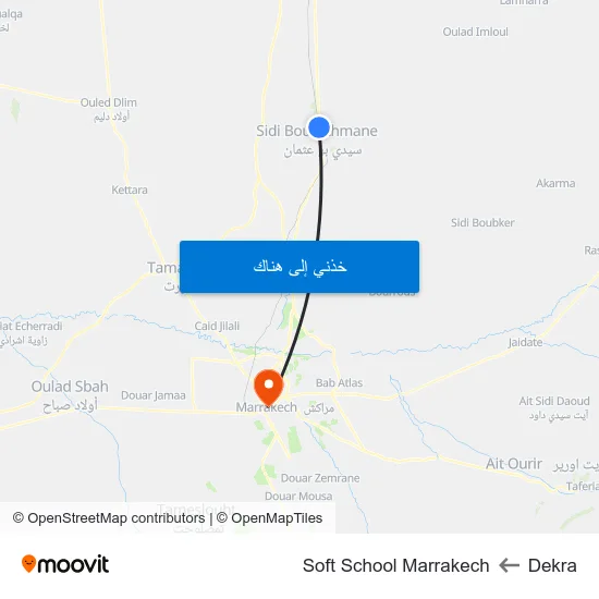 Dekra to Soft School Marrakech map