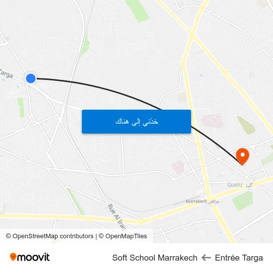 Entrée Targa to Soft School Marrakech map