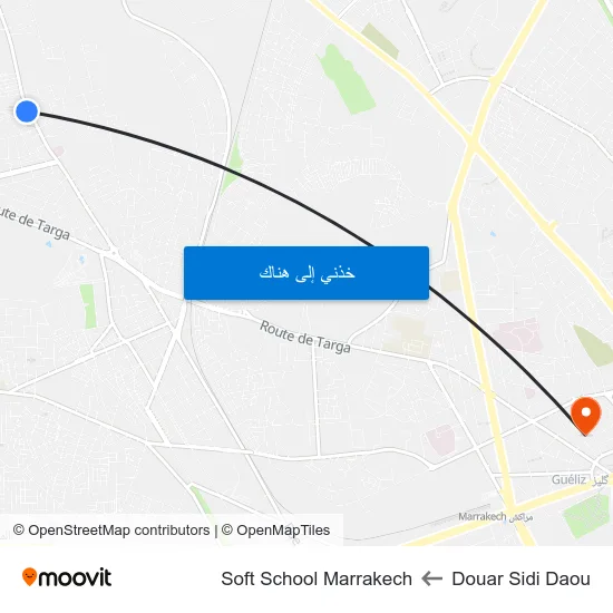 Douar Sidi Daou to Soft School Marrakech map