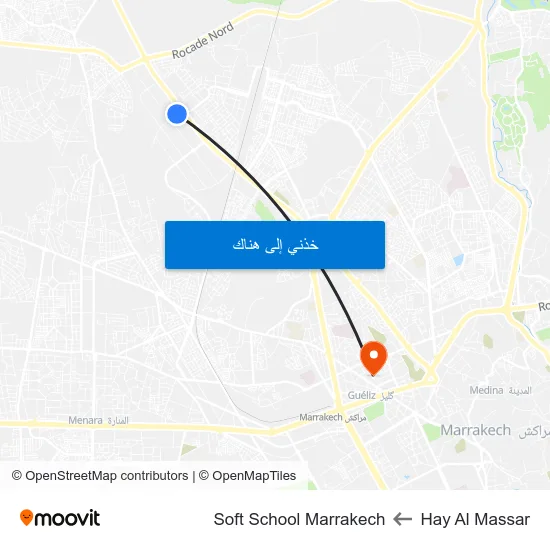 Hay Al Massar to Soft School Marrakech map