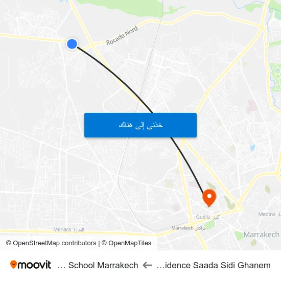 Résidence Saada Sidi Ghanem to Soft School Marrakech map
