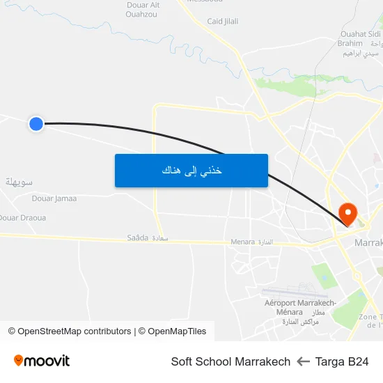 Targa B24 to Soft School Marrakech map