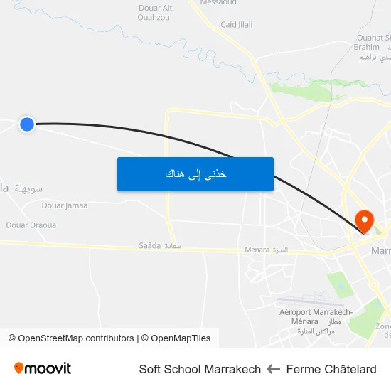 Ferme Châtelard to Soft School Marrakech map