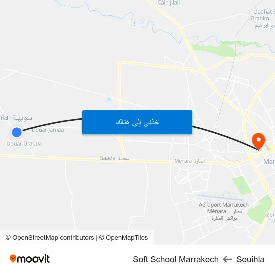 Souihla to Soft School Marrakech map