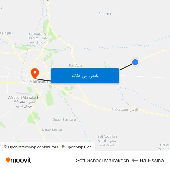 Ba Hssina to Soft School Marrakech map