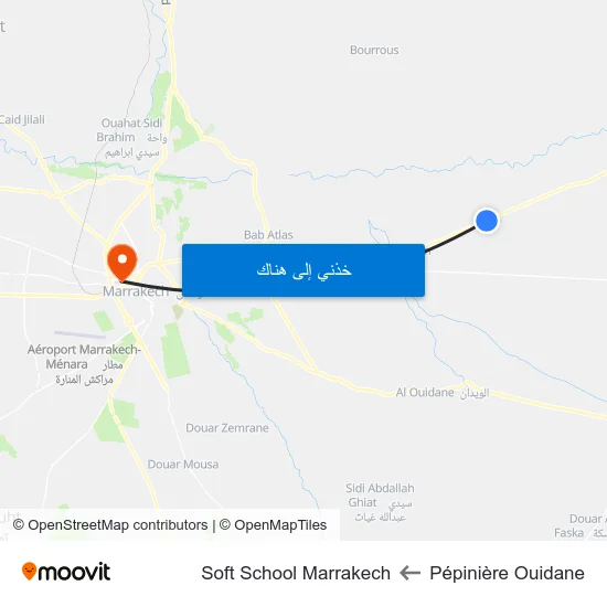 Pépinière Ouidane to Soft School Marrakech map
