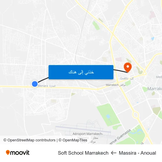 Massira - Anoual to Soft School Marrakech map