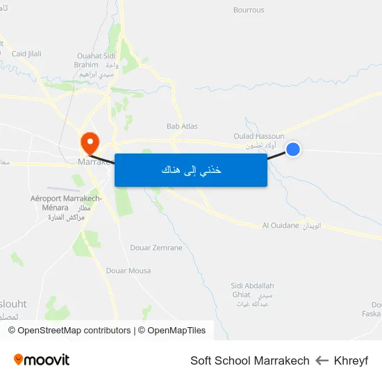 Khreyf to Soft School Marrakech map