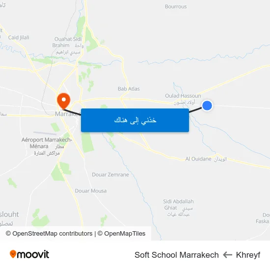 Khreyf to Soft School Marrakech map