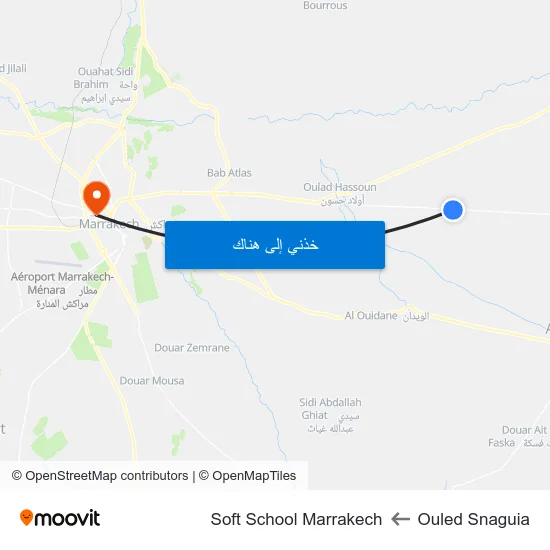 Ouled Snaguia to Soft School Marrakech map