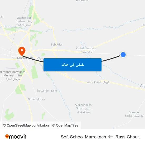 Rass Chouk to Soft School Marrakech map