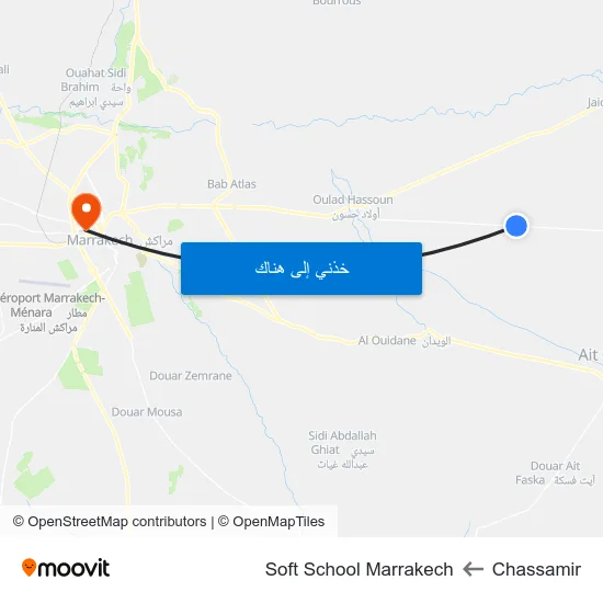 Chassamir to Soft School Marrakech map