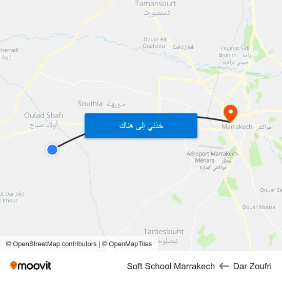 Dar Zoufri to Soft School Marrakech map
