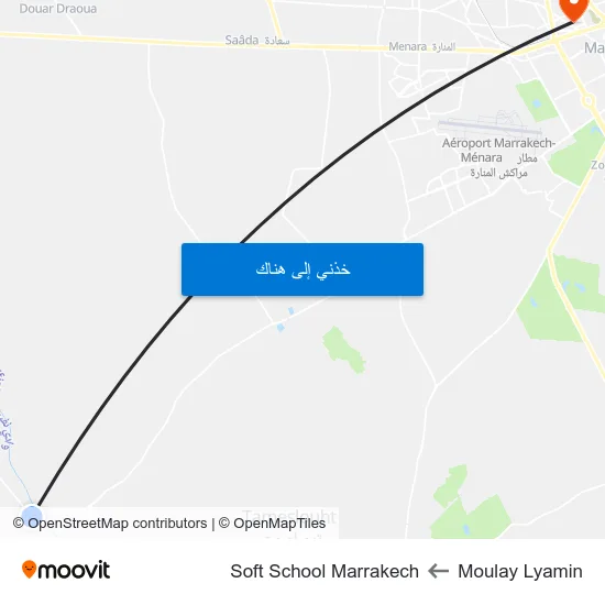 Moulay Lyamin to Soft School Marrakech map