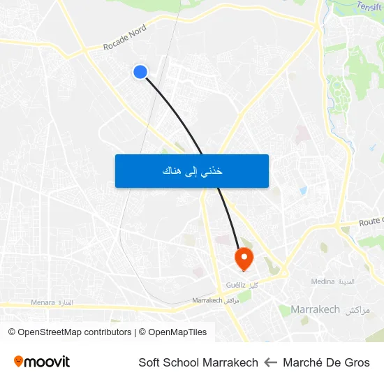 Marché De Gros to Soft School Marrakech map