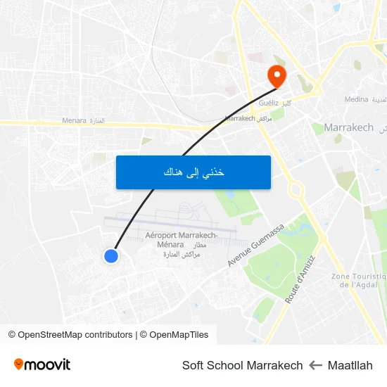 Maatllah to Soft School Marrakech map