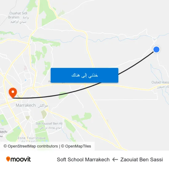 Zaouiat Ben Sassi to Soft School Marrakech map