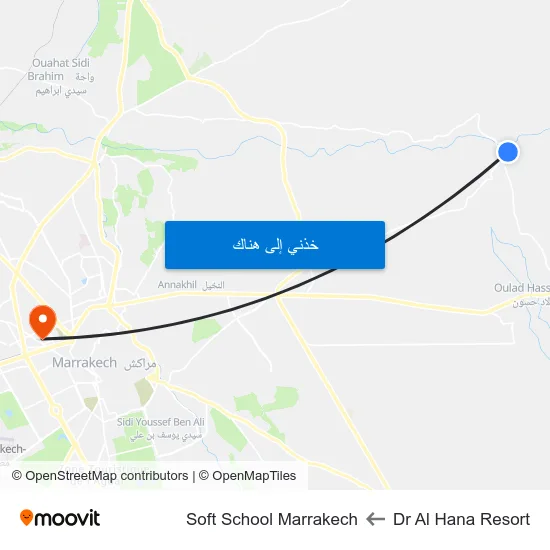 Dr Al Hana Resort to Soft School Marrakech map