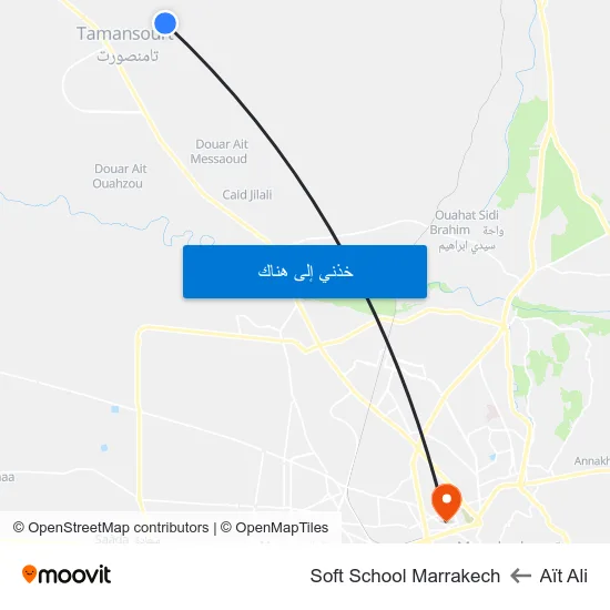 Aït Ali to Soft School Marrakech map