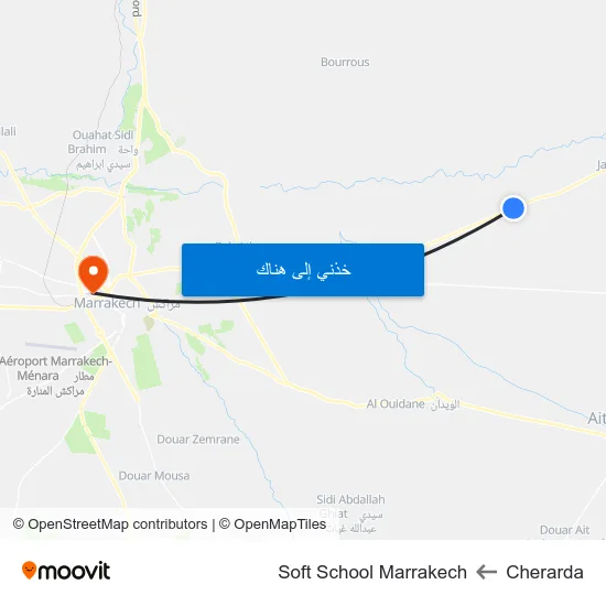 Cherarda to Soft School Marrakech map