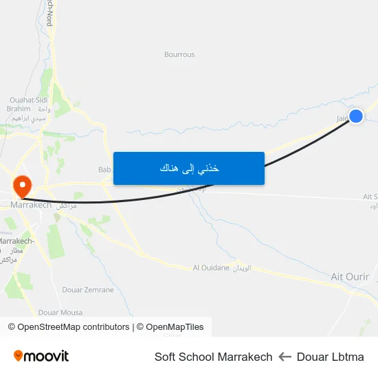 Douar Lbtma to Soft School Marrakech map