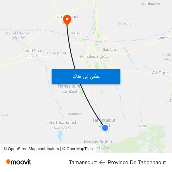 Province De Tahennaout to Tamansourt map