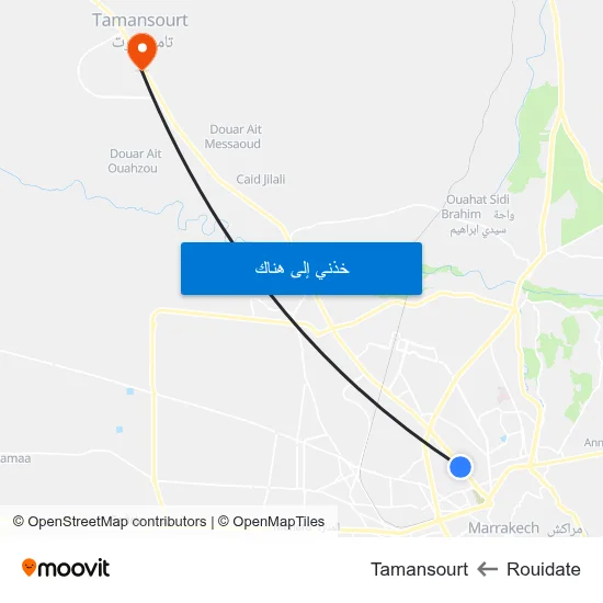 Rouidate to Tamansourt map