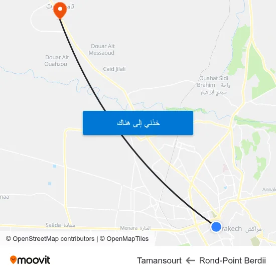 Rond-Point Berdii to Tamansourt map