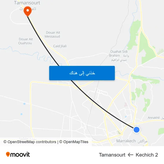 Kechich 2 to Tamansourt map