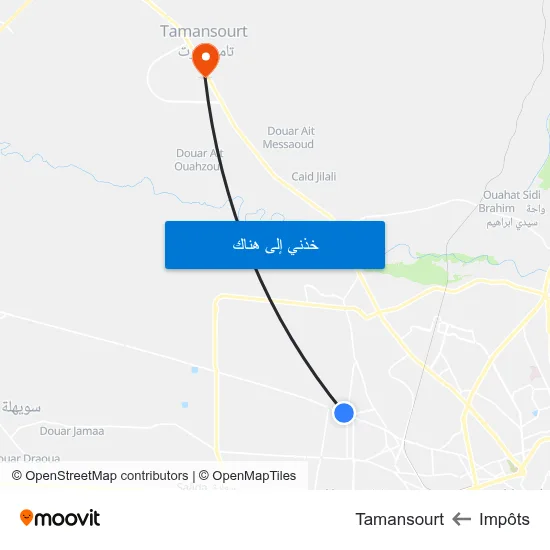 Impôts to Tamansourt map