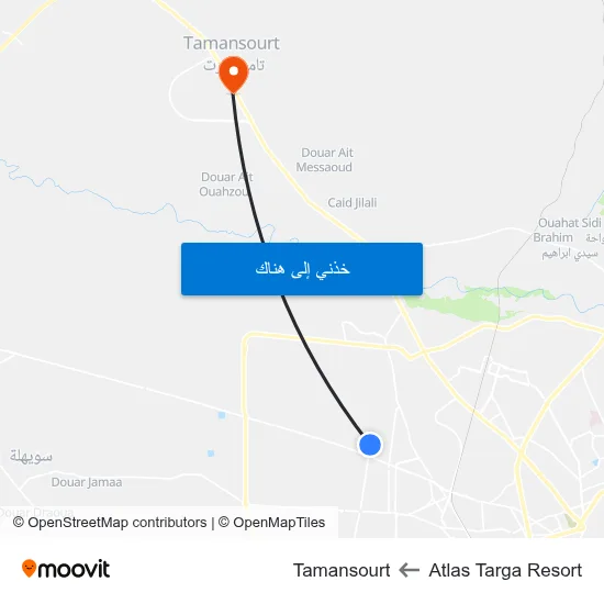 Atlas Targa Resort to Tamansourt map
