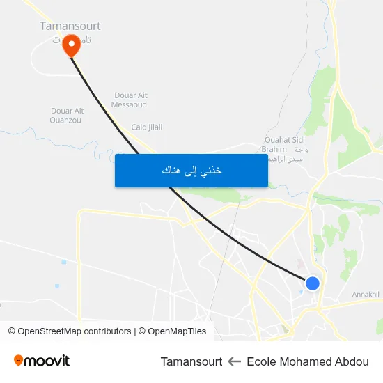 Ecole Mohamed Abdou to Tamansourt map