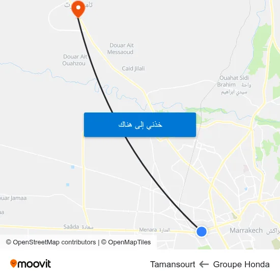 Groupe Honda to Tamansourt map