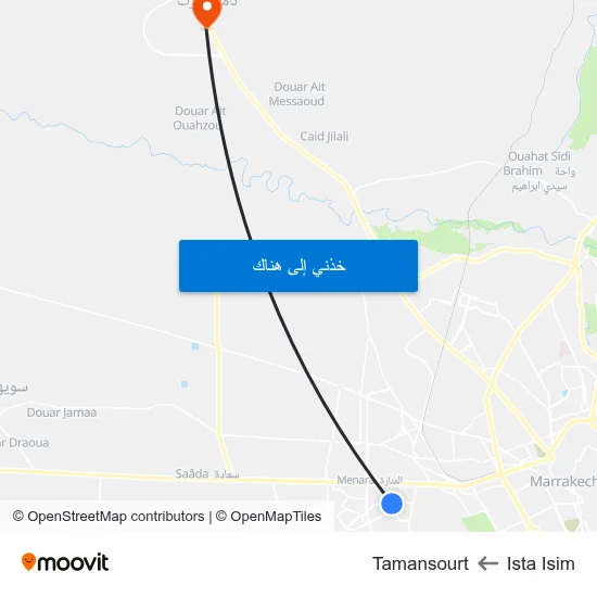 Ista Isim to Tamansourt map