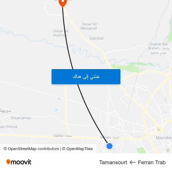 Ferran Trab to Tamansourt map