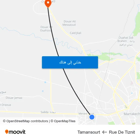 Rue De Tiznit to Tamansourt map