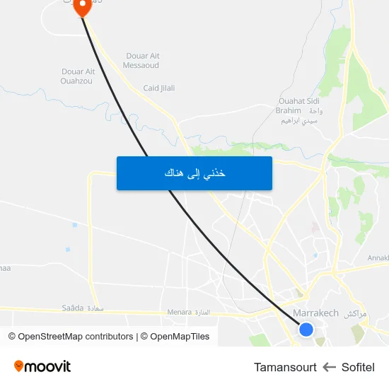 Sofitel to Tamansourt map