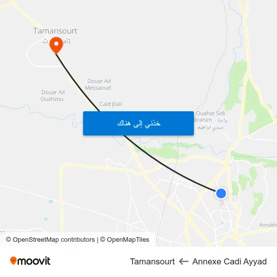 Annexe Cadi Ayyad to Tamansourt map