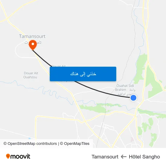 Hôtel Sangho to Tamansourt map