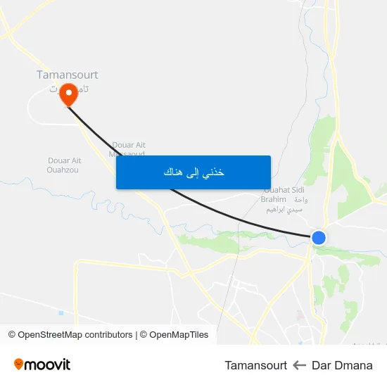 Dar Dmana to Tamansourt map